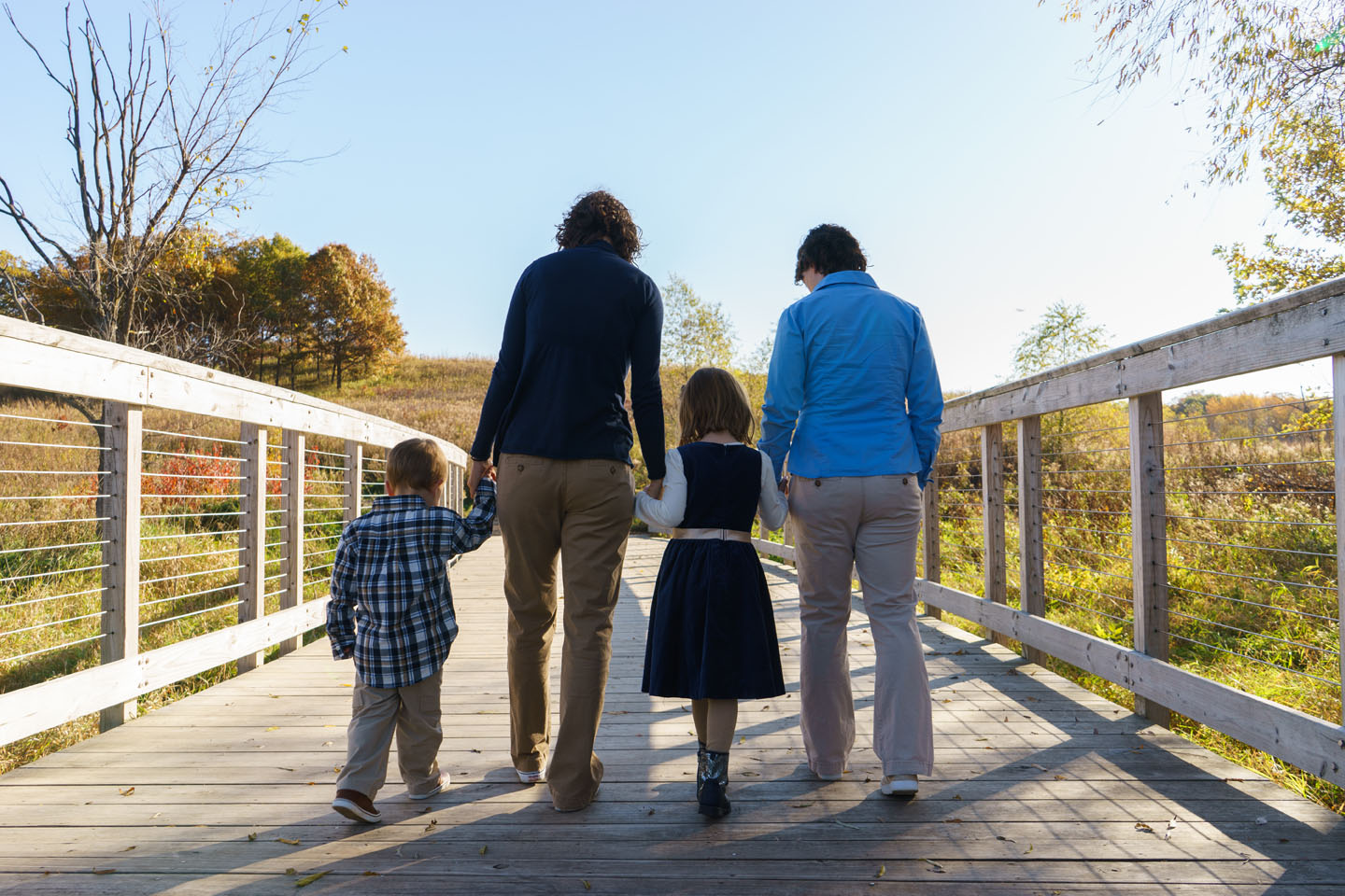 Eagan Family Photography - bridge walking away