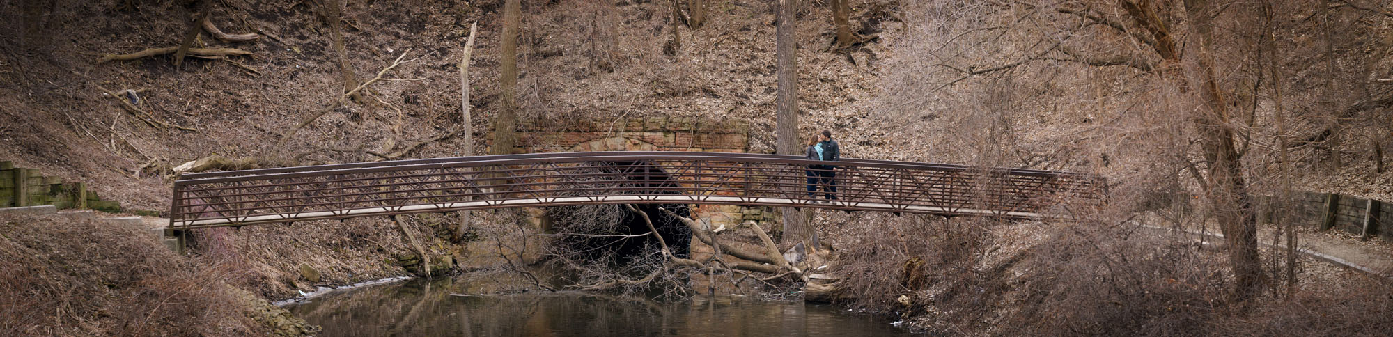 River Road Maternity Session - bridge panorama