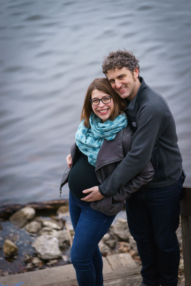 River Road Maternity Session - river shore
