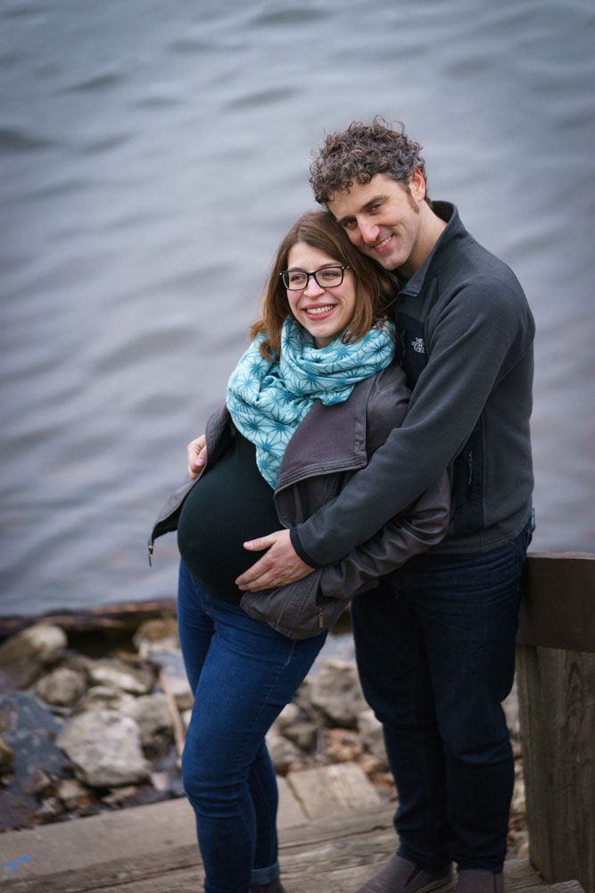 River Road Maternity Session - river shore