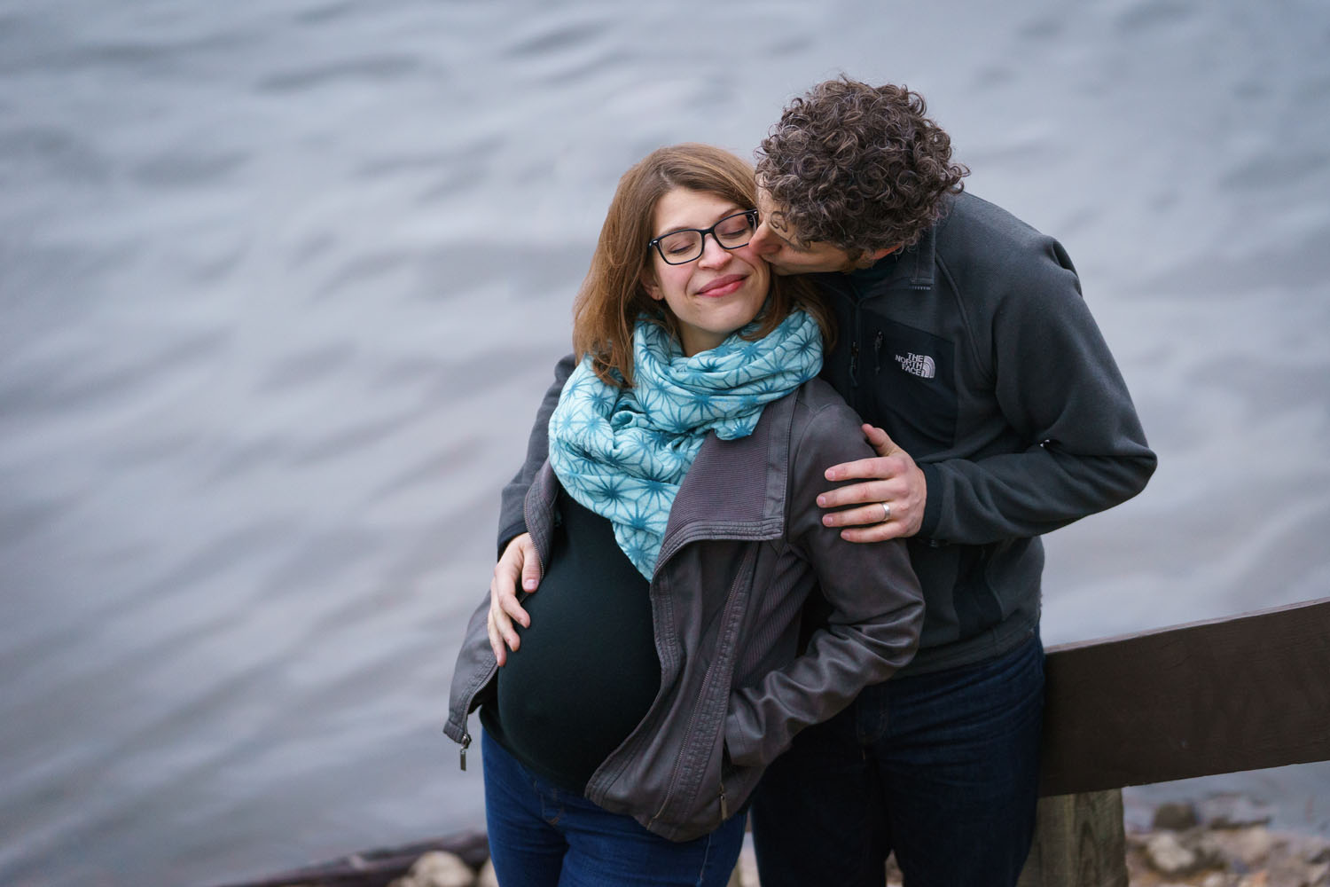 River Road Maternity Session - river shore