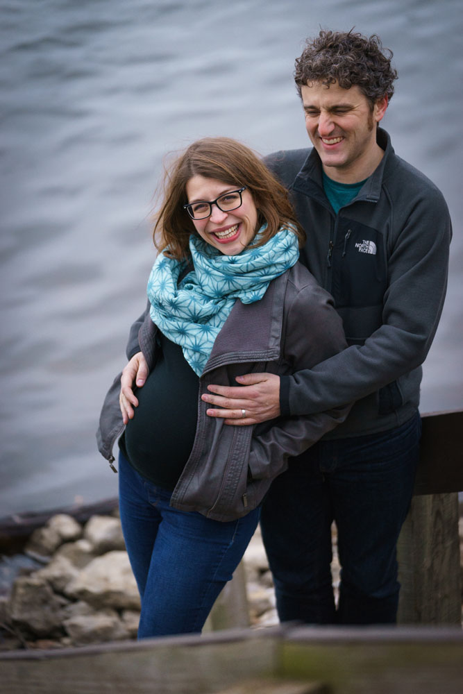 River Road Maternity Session - river shore