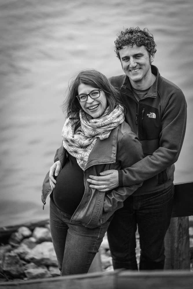 River Road Maternity Session - river shore