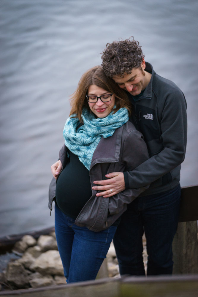 River Road Maternity Session - river shore