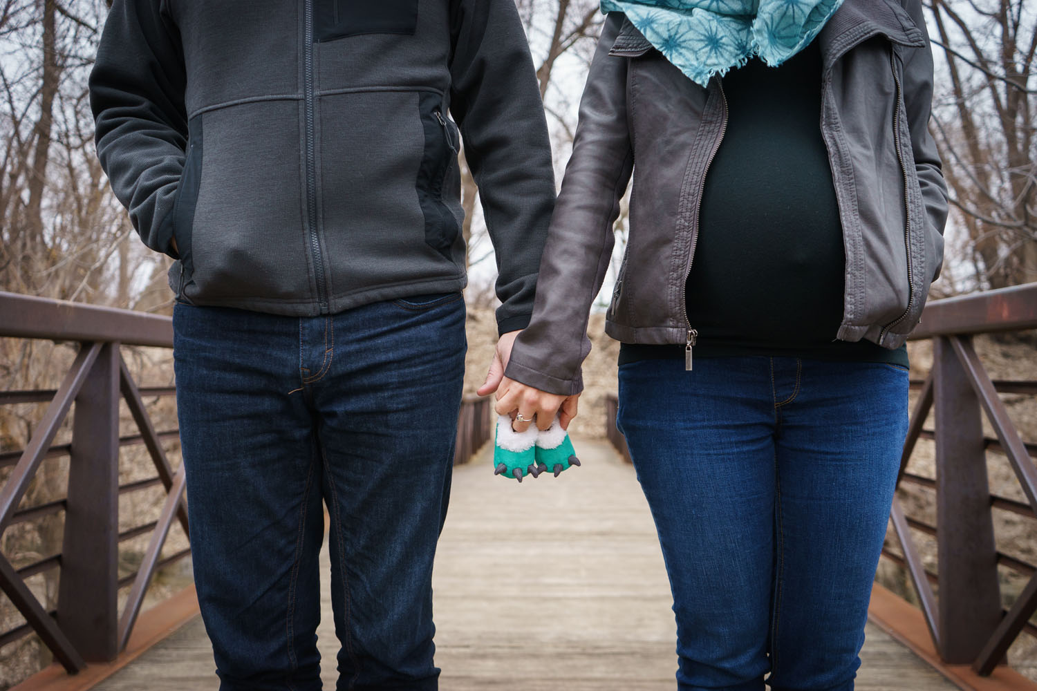 River Road Maternity Session - monster baby shoes